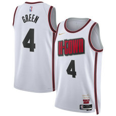 Nike Houston Rockets #4 Jalen Green White 2024-25 City Edition Stitched Jersey