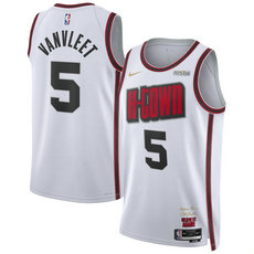 Nike Houston Rockets #5 Fred VanVleet White 2024-25 City Stitched NBA Jersey