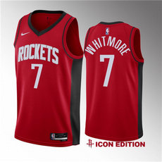 Nike Houston Rockets #7 Cam Whitmore Red 2023 Draft Icon Edition Stitched Basketball Jersey