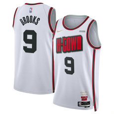 Nike Houston Rockets #9 Dillon Brooks White 2024-25 City Edition Stitched Jersey