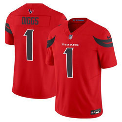 Nike Houston Texans #1 Stefon Diggs 2024 Red Vapor Untouchable Authentic stitched NFL jersey