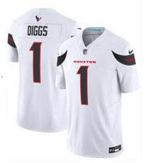 Nike Houston Texans #1 Stefon Diggs 2024 White Vapor Untouchable Authentic stitched NFL jersey