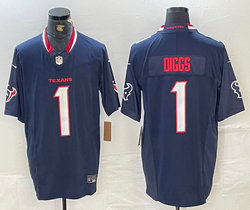 Nike Houston Texans #1 Stefon Diggs Blue F.U.S.E. White Number NFL jersey