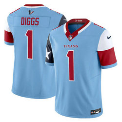 Nike Houston Texans #1 Stefon Diggs Blue Vapor Untouchable Authentic Stitched NFL Jersey