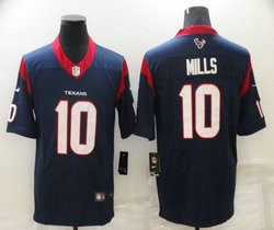 Nike Houston Texans #10 Davis Mills Blue Vapor Untouchable With Team Patch Authentic stitched NFL jersey