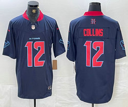 Nike Houston Texans #12 Nico Collins Blue F.U.S.E. Red Number NFL jersey