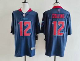 Nike Houston Texans #12 Nico Collins Blue Red Number NFL jersey