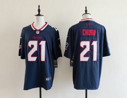 Nike Houston Texans #21 Nick Chubb Navy White Number Vapor Untouchable Authentic stitched NFL jersey