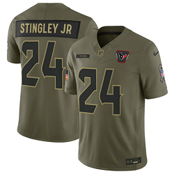 Nike Houston Texans #24 Derek Stingley Jr. Olive 2025 Salute To Service Stitched Football Jersey