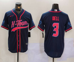 Nike Houston Texans #3 Tank Dell Black Navy Joint Authentic Stitched baseball jersey