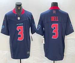Nike Houston Texans #3 Tank Dell Blue F.U.S.E. Red Number NFL jersey