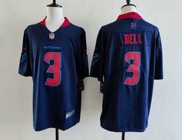 Nike Houston Texans #3 Tank Dell Blue Red Number NFL jersey