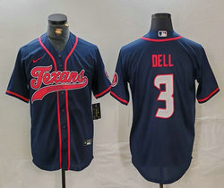 Nike Houston Texans #3 Tank Dell Navy adults Authentic Stitched baseball jersey