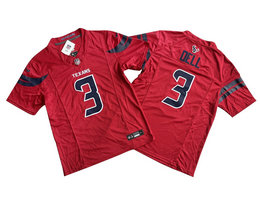 Nike Houston Texans #3 Tank Dell Red F.U.S.E. Authentic stitched NFL jersey