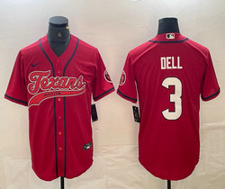 Nike Houston Texans #3 Tank Dell Red Joint adults Authentic Stitched baseball jersey