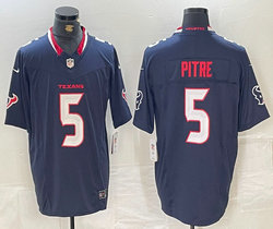 Nike Houston Texans #5 Jalen Pitre Blue F.U.S.E. White Number NFL jersey