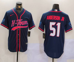 Nike Houston Texans #51 Will Anderson Jr Black Navy Joint Authentic Stitched baseball jersey
