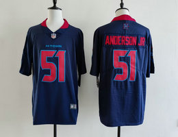 Nike Houston Texans #51 Will Anderson Jr Blue Red Number NFL jersey