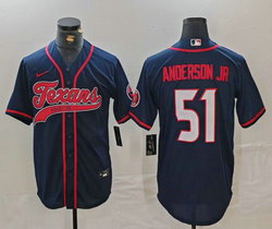 Nike Houston Texans #51 Will Anderson Jr Navy adults Authentic Stitched baseball jersey