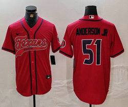 Nike Houston Texans #51 Will Anderson Jr Red adults Authentic Stitched baseball jersey