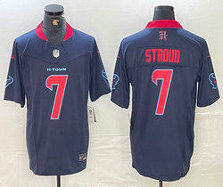 Nike Houston Texans #7 C.J. Stroud Blue F.U.S.E. Red Number NFL jersey