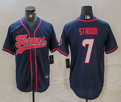 Nike Houston Texans #7 C.J. Stroud Navy adults Authentic Stitched baseball jersey