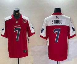 Nike Houston Texans #7 C.J. Stroud Red Thanksgiving F.U.S.E. Team Patch Authentic stitched NFL jersey