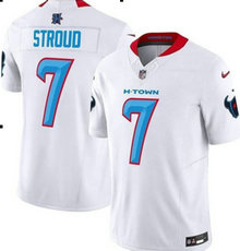 Nike Houston Texans #7 C.J. Stroud White 2024 Blue Name Authentic stitched NFL jersey