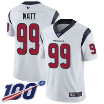 Nike Houston Texans #99 J.J. Watt 100th Season White Vapor Untouchable With Team Logo Patch Authentic Stitched NFL Jersey