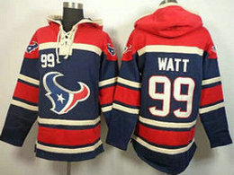 Nike Houston Texans #99 J.J.Watt Blue Red (Name Number Team Logo) Stitched Hooded Sweatshirt