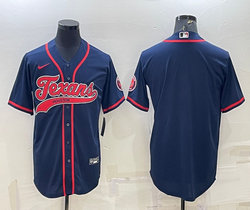 Nike Houston Texans Blue Joint adults Authentic Stitched baseball jersey