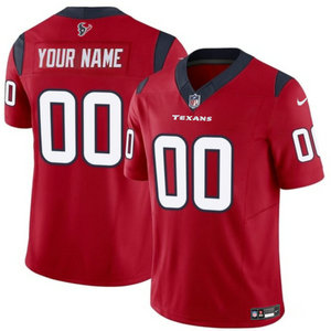 Nike Houston Texans Custom Red 2023 F.U.S.E Authentic Stitched NFL Jersey