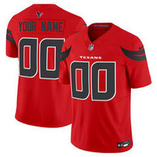 Nike Houston Texans Custom Red 2024 F.U.S.E. Authentic stitched NFL jersey
