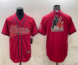 Nike Houston Texans Red Joint Team Logo Authentic Stitched baseball jersey