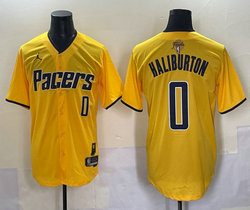 Nike Indiana Pacers #0 Tyrese Haliburton Gold Joint Finals Patch baseball jerseys