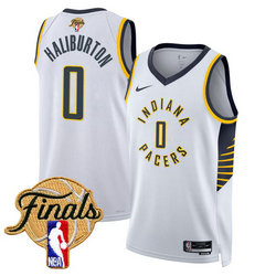 Nike Indiana Pacers #0 Tyrese Haliburton White 2025 Finals Patch NBA Jersey