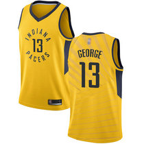 Nike Indiana Pacers #13 Paul George Gold Game Authentic Stitched NBA Jersey