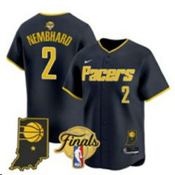 Nike Indiana Pacers #2 Andrew Nembhard Navy Finals Baseball Jerseys