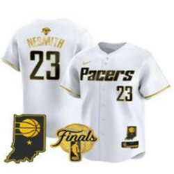Nike Indiana Pacers #23 Aaron Nesmith White Finals Gold Name Baseball Jersey