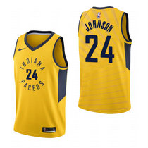 Nike Indiana Pacers #24 Alize Johnson Gold Game Authentic Stitched NBA Jersey