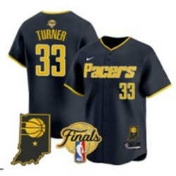 Nike Indiana Pacers #33 Myles Turner Navy Finals Joint Baseball Jersey