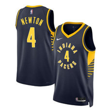 Nike Indiana Pacers #4 Tristen Newton Navy 2024 Draft Icon Edition Stitched Basketball Jersey