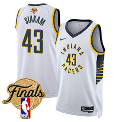 Nike Indiana Pacers #43 Pascal Siakam White 2025 Finals Patch NBA Jersey
