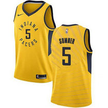 Nike Indiana Pacers #5 Edmond Sumner Gold Game Authentic Stitched NBA Jersey