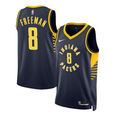 Nike Indiana Pacers #8 Enrique Freeman Navy 2024 Draft Icon Edition Stitched Basketball Jersey