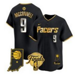 Nike Indiana Pacers #9 T.J. McConnell Black Gold Finals Baseball Jersey