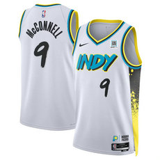 Nike Indiana Pacers #9 T.J. McConnell White 2024-25 City Stitched NBA Jersey