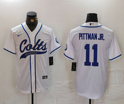 Nike Indianapolis Colts #11 Michael Pittman Jr White Joint Authentic Stitched baseball jersey