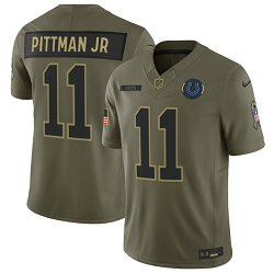 Nike Indianapolis Colts #11 Michael Pittman Olive 2025 Salute To Service Stitched Football Jersey