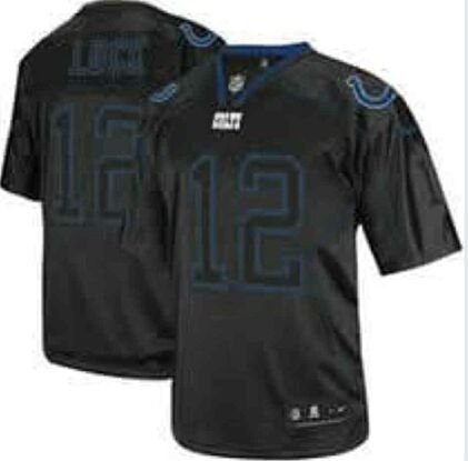 Nike Indianapolis Colts #12 Andrew Luck Black Lights Out jersey